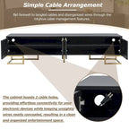 Mobile TV nero e dorato da 70.8 con maniglie e ante dorate per TV da 80