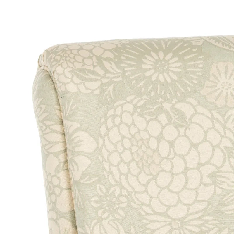 Grey Upholstered Club Chair with Black Wood Legs