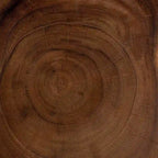 Hand-carved Suar Wood Side Table - Sculptural Accent Table with Twist Design, Modern Boho Style for Living Room or Bedroom