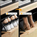 Rattan Shoe Cabinet for Entryway with Flip Drawers