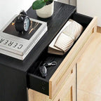 Rattan Shoe Cabinet for Entryway with Flip Drawers