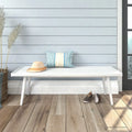 Mid Century Double Wood Entryway Bench - 56.3 L x 16.5 W x 17.5 H