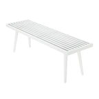Mid Century Double Wood Entryway Bench - 56.3 L x 16.5 W x 17.5 H