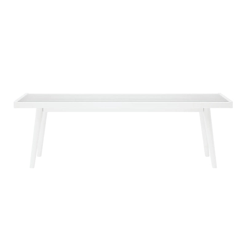 Mid Century Double Wood Entryway Bench - 56.3 L x 16.5 W x 17.5 H