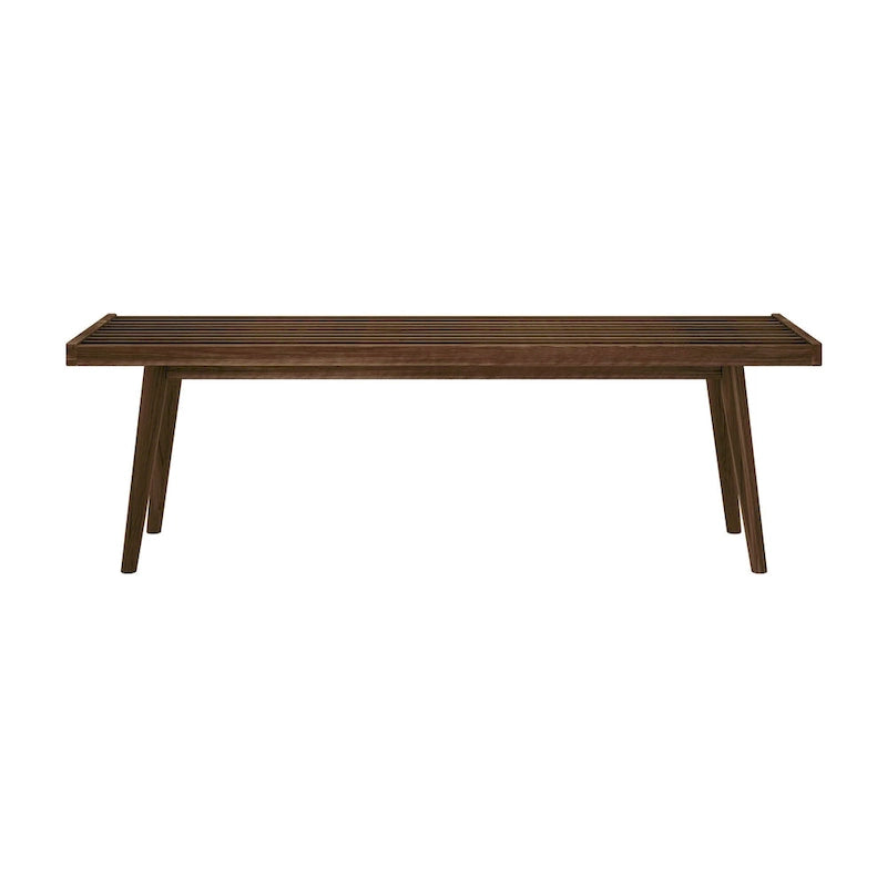 Mid Century Double Wood Entryway Bench - 56.3 L x 16.5 W x 17.5 H