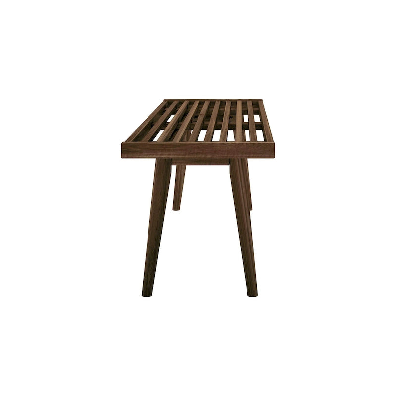 Mid Century Double Wood Entryway Bench - 56.3 L x 16.5 W x 17.5 H