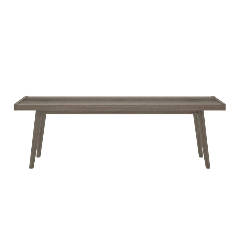 Mid Century Double Wood Entryway Bench - 56.3 L x 16.5 W x 17.5 H