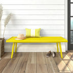 Mid Century Double Wood Entryway Bench - 56.3 L x 16.5 W x 17.5 H