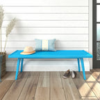 Mid Century Double Wood Entryway Bench - 56.3 L x 16.5 W x 17.5 H