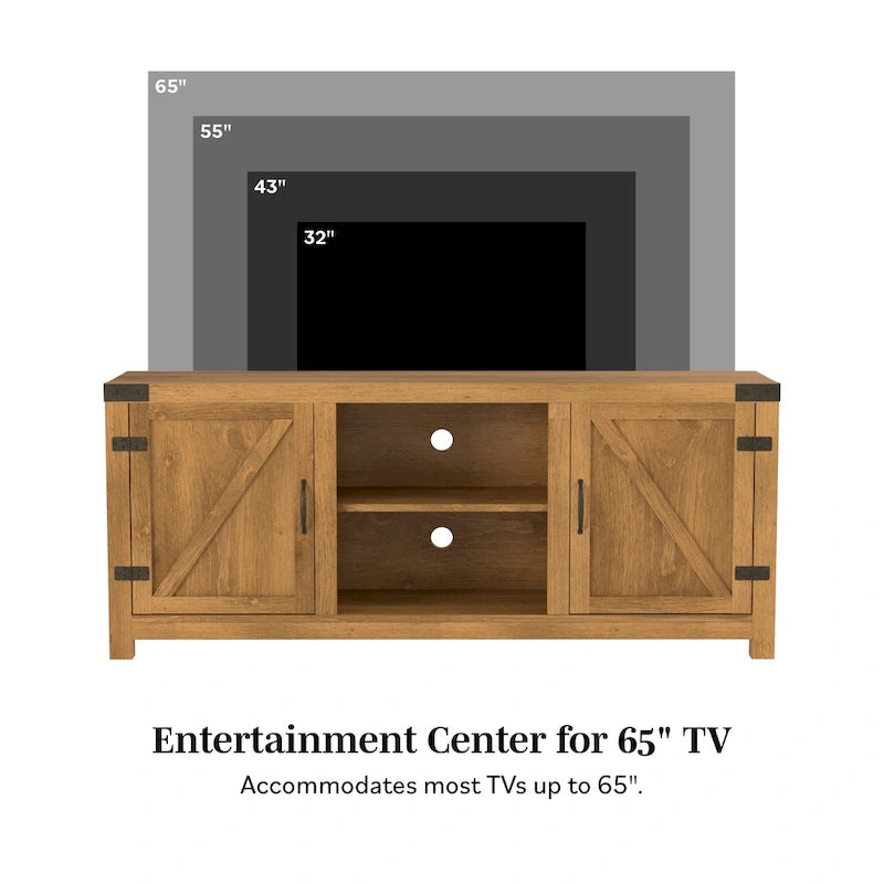 58-Inch Barn Door TV Stand for 65-Inch TVs