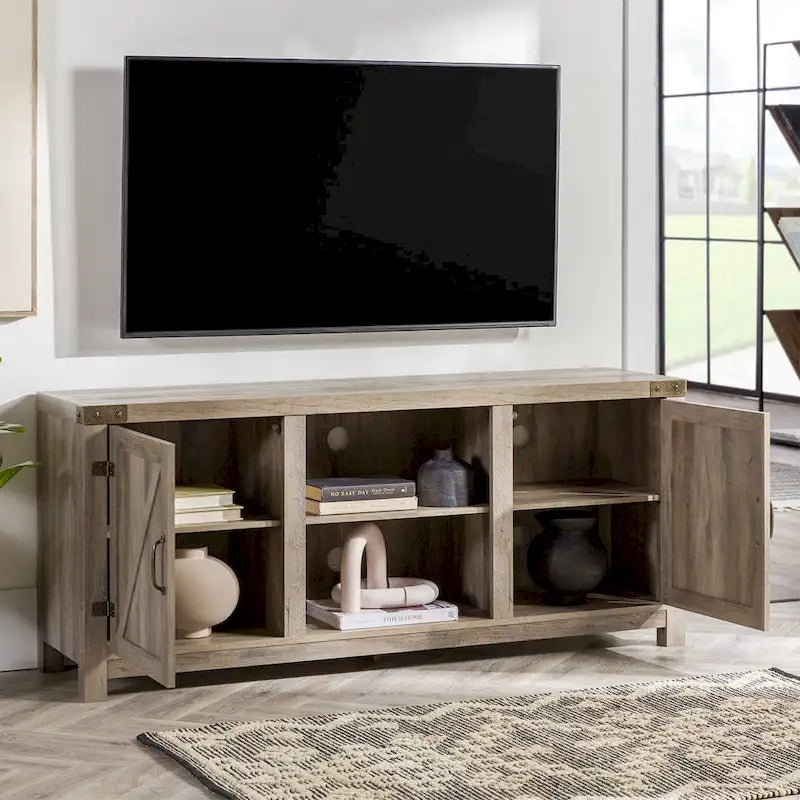 58-Inch Barn Door TV Stand for 65-Inch TVs