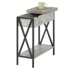 Table d'appoint à plateau relevable avec station de recharge et étagère
