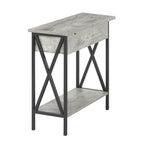 Table d'appoint à plateau relevable avec station de recharge et étagère