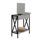 Table d'appoint à plateau relevable avec station de recharge et étagère