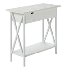 Table d'appoint à plateau relevable avec station de recharge et étagère