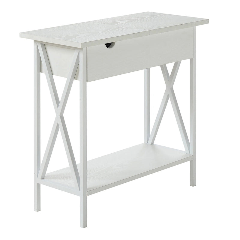 Table d'appoint à plateau relevable avec station de recharge et étagère