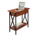 Table d'appoint à plateau relevable avec station de recharge et étagère
