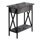 Table d'appoint à plateau relevable avec station de recharge et étagère