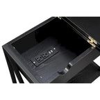 Table d'appoint à plateau relevable avec station de recharge et étagère
