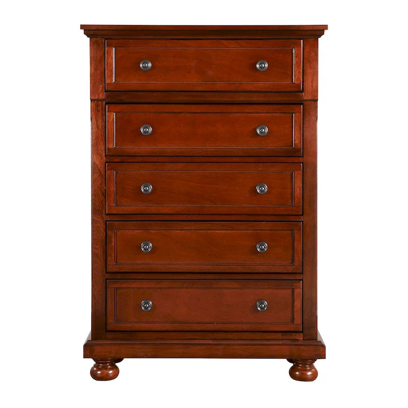 Cherry 5-Drawer Chest of Drawers 36W x 18D x 53H