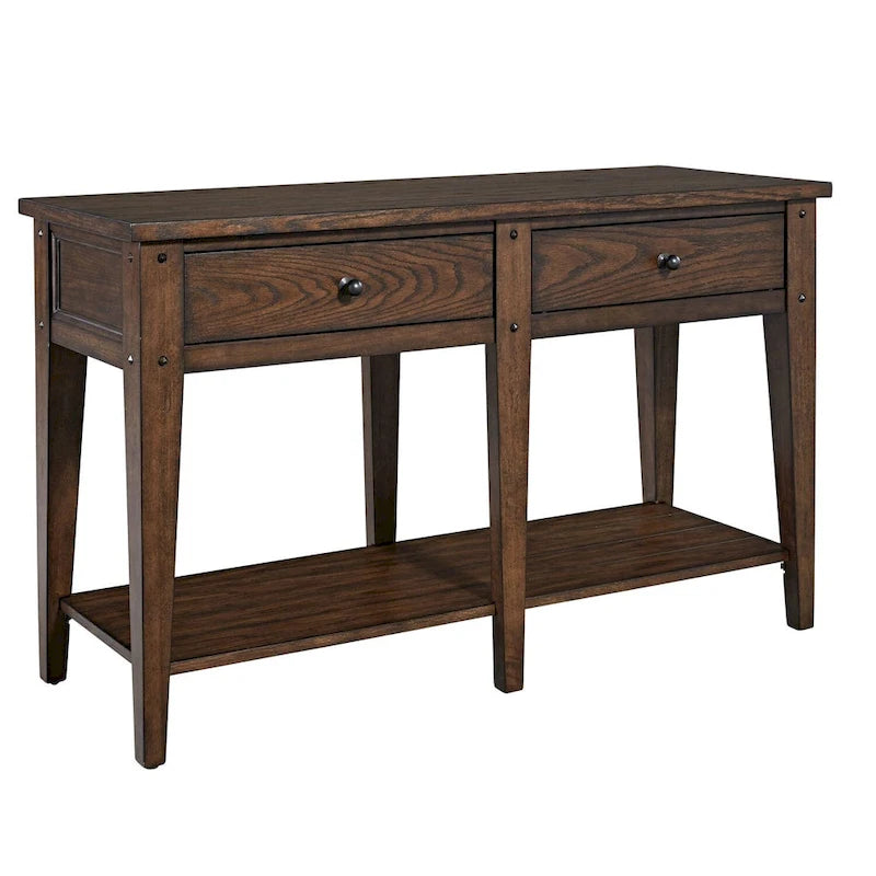 Sofa Table Rustic Brown Oak Accent