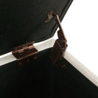 Button Tufted Storage Bench with Walnut Legs Cream Fabric