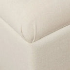Button Tufted Storage Bench with Walnut Legs Cream Fabric