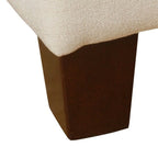 Button Tufted Storage Bench with Walnut Legs Cream Fabric