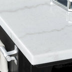 Marble Top Kitchen Island with Wine and Stemware Storage
