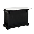 Marble Top Kitchen Island with Wine and Stemware Storage