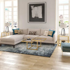 Two-Tier Gold Coffee Table with Tempered Glass