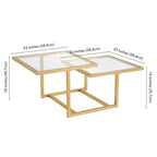 Two-Tier Gold Coffee Table with Tempered Glass