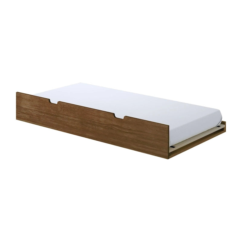 Twin Size Trundle Bed with Solid Pine Wood Frame