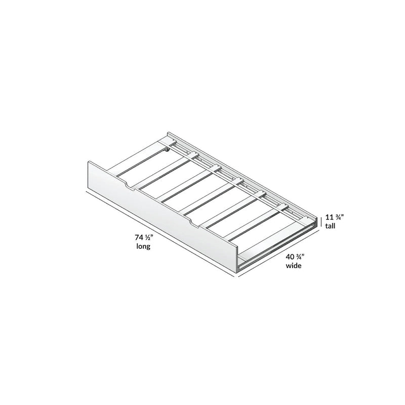 Twin Size Trundle Bed with Solid Pine Wood Frame