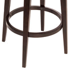 Upholstered Wood Swivel Stool with Arched Back