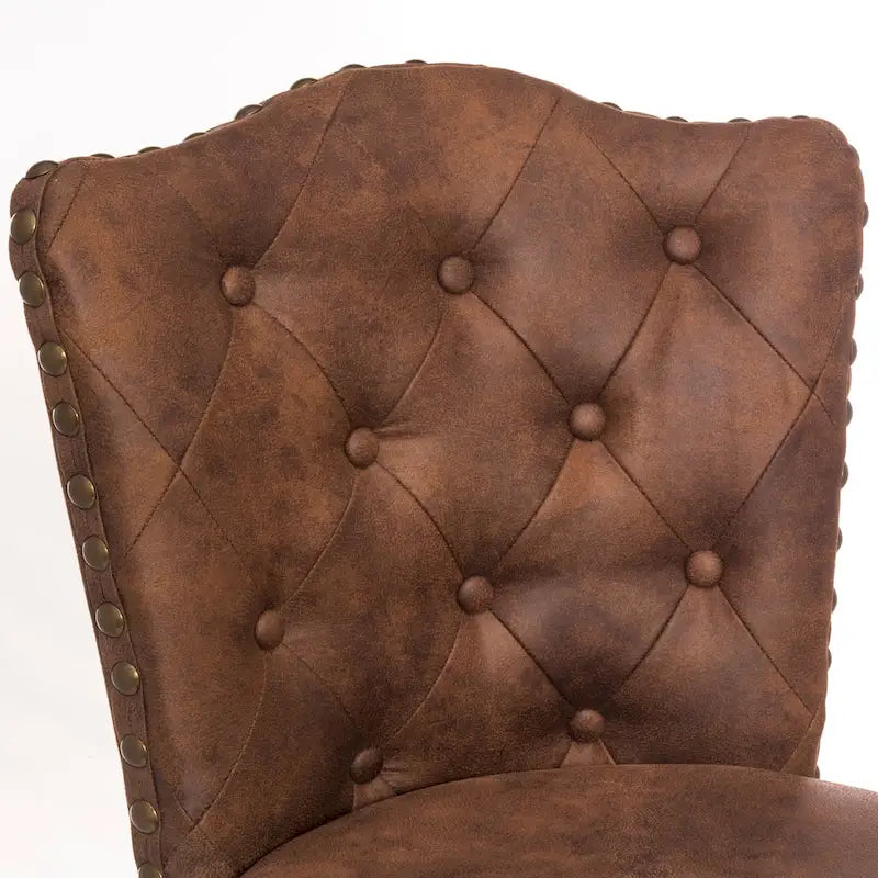 Upholstered Wood Swivel Stool with Arched Back