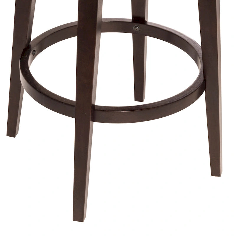 Upholstered Wood Swivel Stool with Arched Back