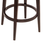Upholstered Wood Swivel Stool with Arched Back