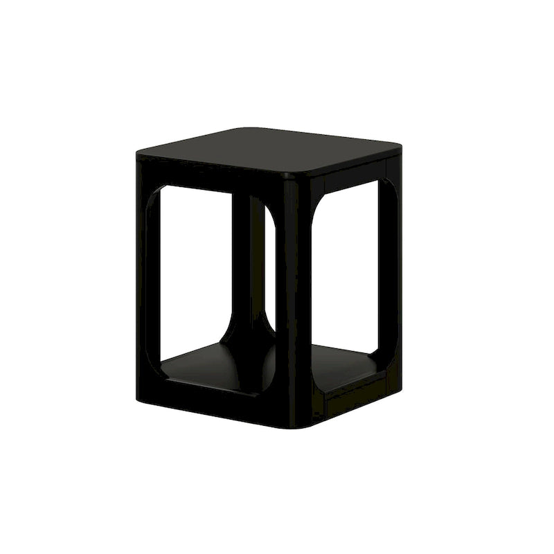 20-inch Square Pine Wood Side Table with Bottom Shelf