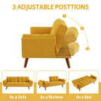 75.39 IN. Futon Sofa Bed, Convertible Upholstered Couch Sleeper with Reclining Sleeper Split Tufted Back