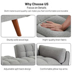 75.39 IN. Futon Sofa Bed, Convertible Upholstered Couch Sleeper with Reclining Sleeper Split Tufted Back