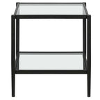 Mesa auxiliar quadrada de 20 de largura com prateleira transparente