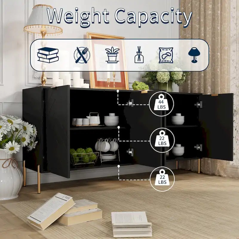 Modern 4-Door Buffets Sideboards