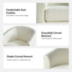 Modern Swivel Barrel Faux Leather Chair with Solid Wood Base