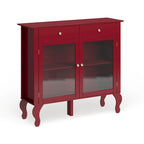 Glass Front Buffet Sideboard with Adjustable Shelves