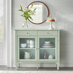 Glass Front Buffet Sideboard with Adjustable Shelves
