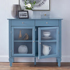 Glass Front Buffet Sideboard with Adjustable Shelves