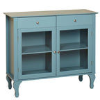 Glass Front Buffet Sideboard with Adjustable Shelves