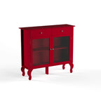 Glass Front Buffet Sideboard with Adjustable Shelves