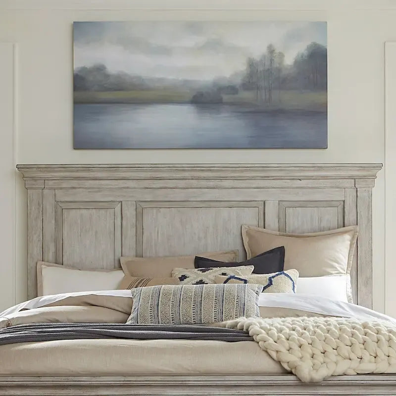 Heartland Antique White Tobacco King Bed Panel Headboard